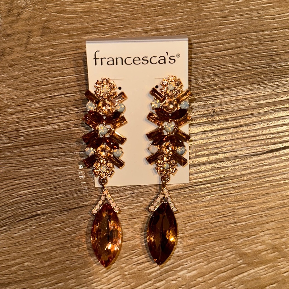 Francesca’s evening earrings in rose gold